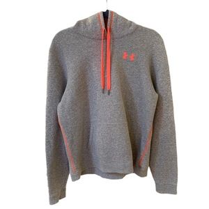 Neon Orange & Gray Under Armour Fleece Hoodie